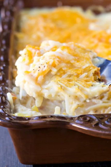 Cheesy Hash Brown Chicken Bake - Freezer Meal - I Heart Eating
