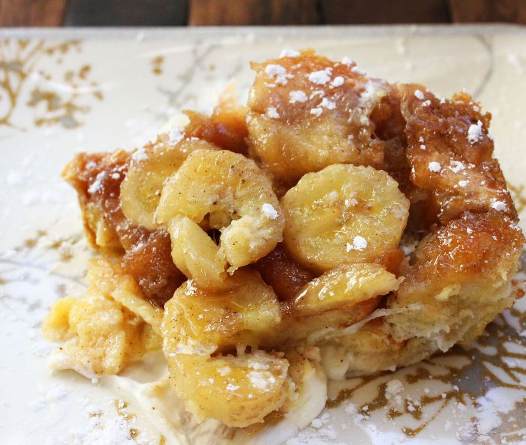 Overnight Bananas Foster French Toast Casserole I Heart Eating 