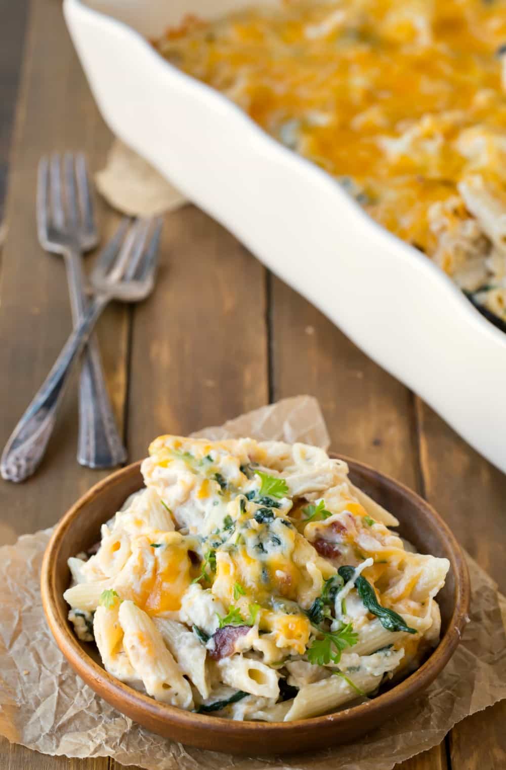 Chicken Bacon Ranch Pasta Bake - I Heart Eating