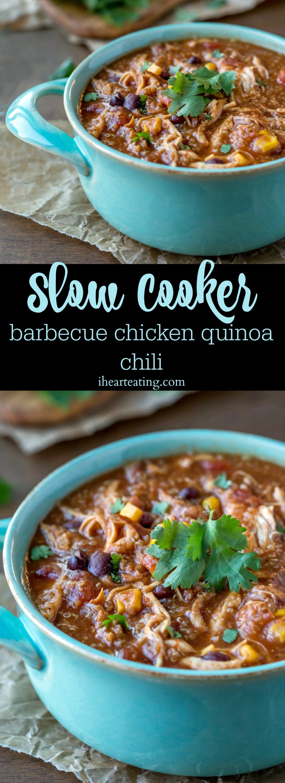 Slow Cooker Barbecue Chicken Quinoa Chili - I Heart Eating