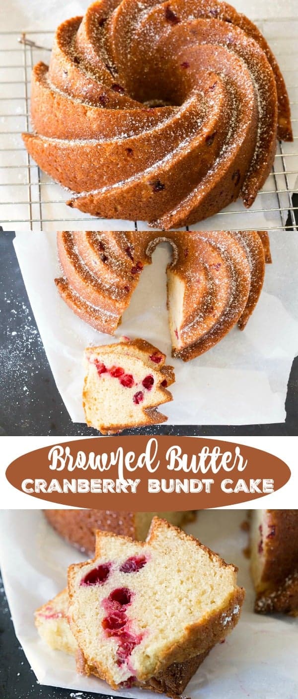 Browned Butter Cranberry Bundt Cake Recipe - I Heart Eating