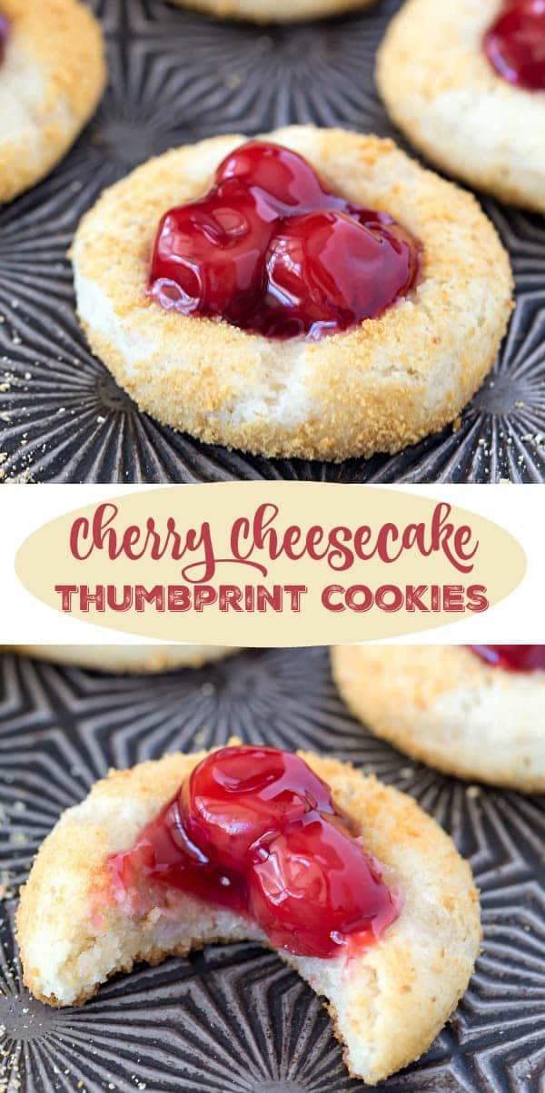 Cherry Cheesecake Thumbprint Cookies - I Heart Eating