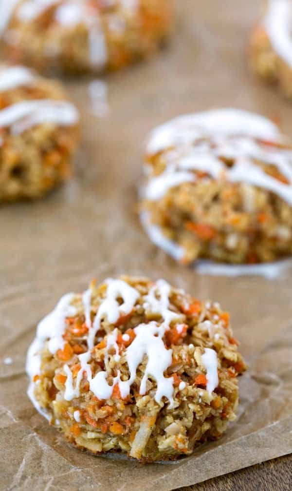 Flourless Oatmeal Carrot Cake Cookies - I Heart Eating