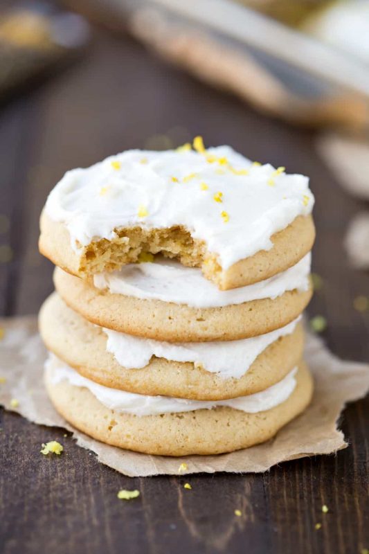 Lemon Sour Cream Sugar Cookies - I Heart Eating