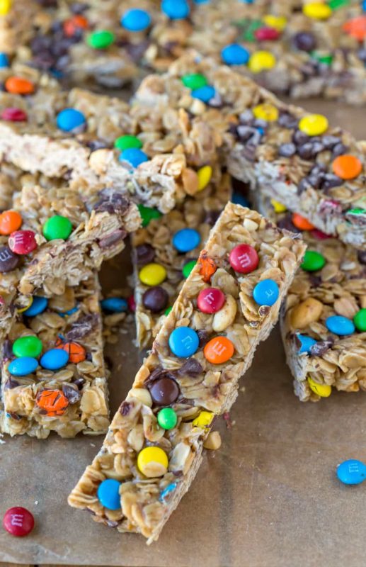 Homemade M&M Granola Bars - I Heart Eating