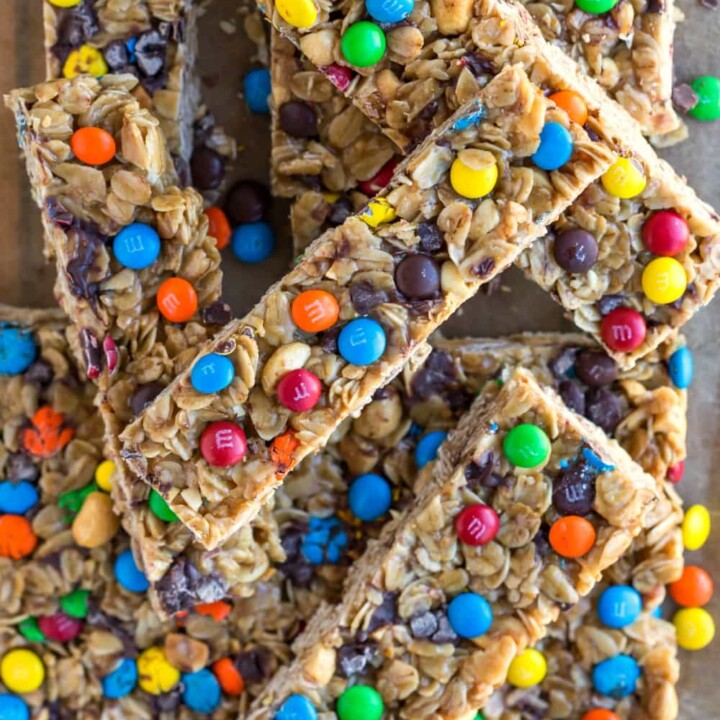 Homemade M&M Granola Bars - I Heart Eating