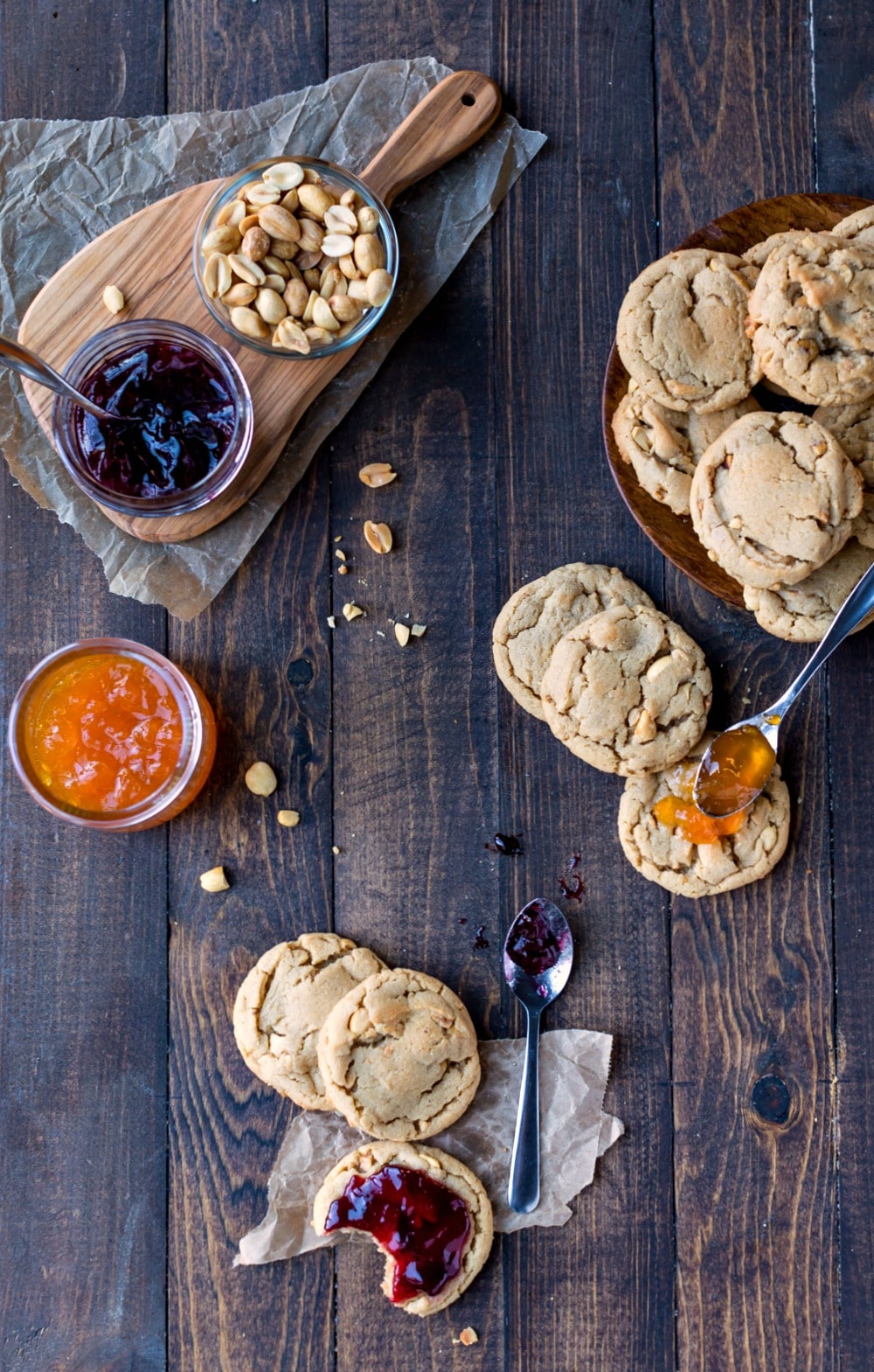 Peanut Butter and Jelly Cookies I Heart Eating