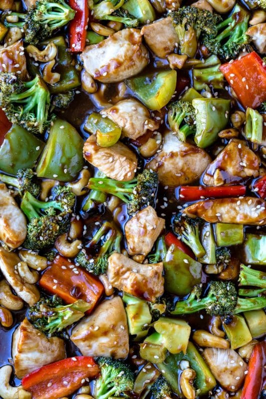 Sheet Pan Cashew Chicken - I Heart Eating