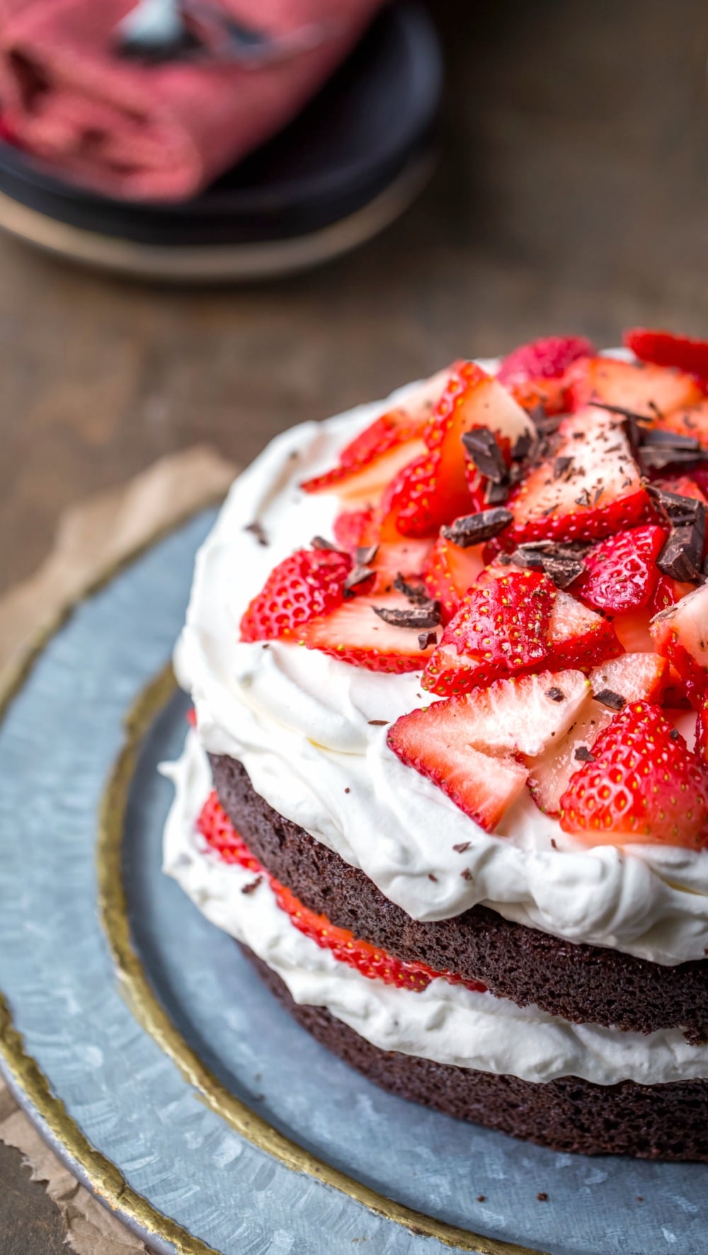 Strawberries and Cream Chocolate Cake - I Heart Eating