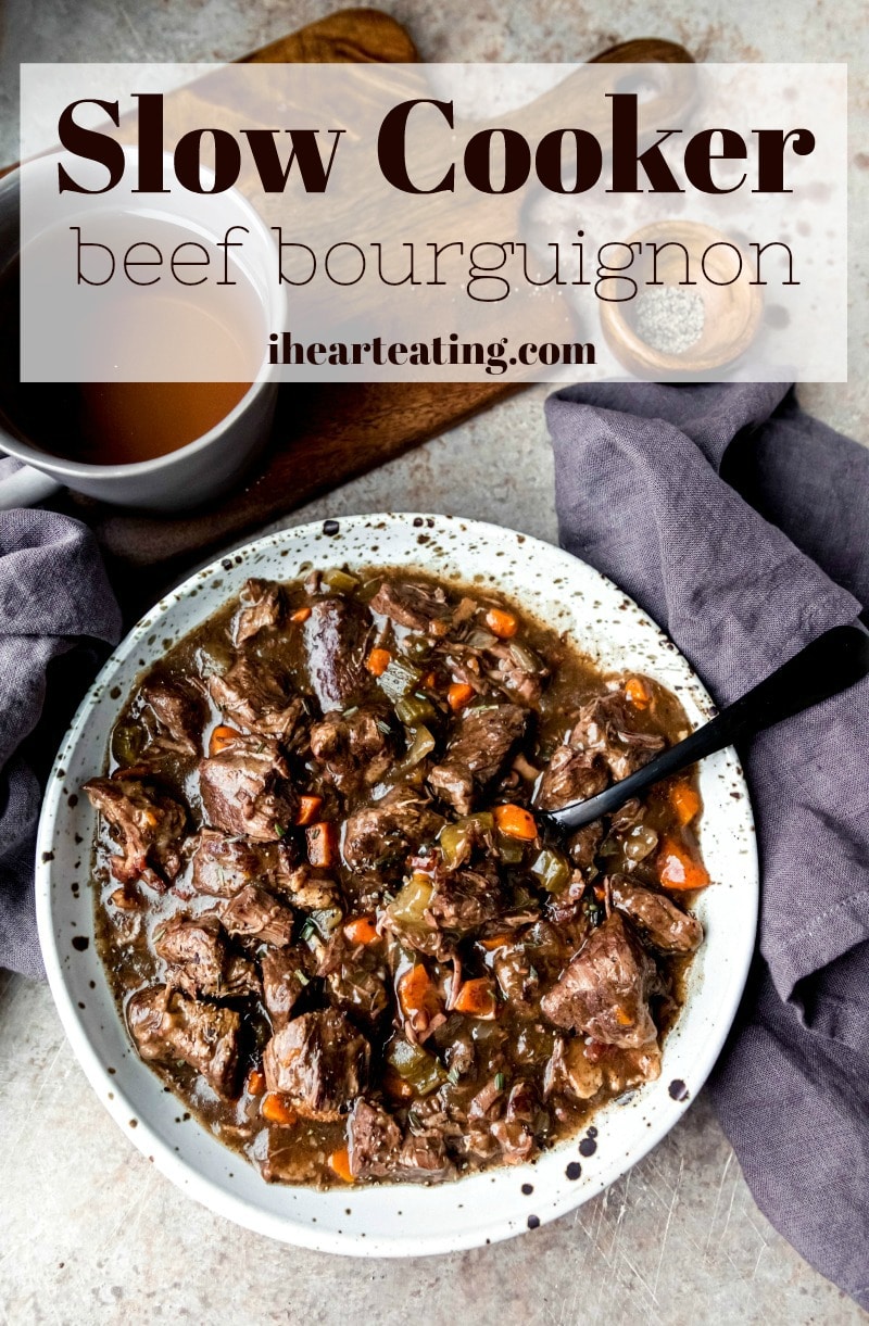 Slow Cooker Beef Bourguignon - I Heart Eating