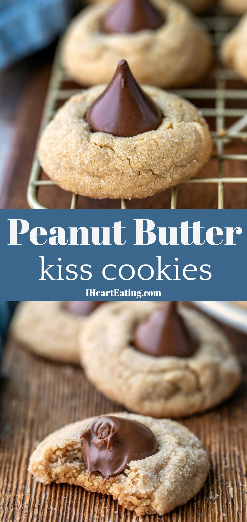 Peanut Butter Kiss Cookies - I Heart Eating