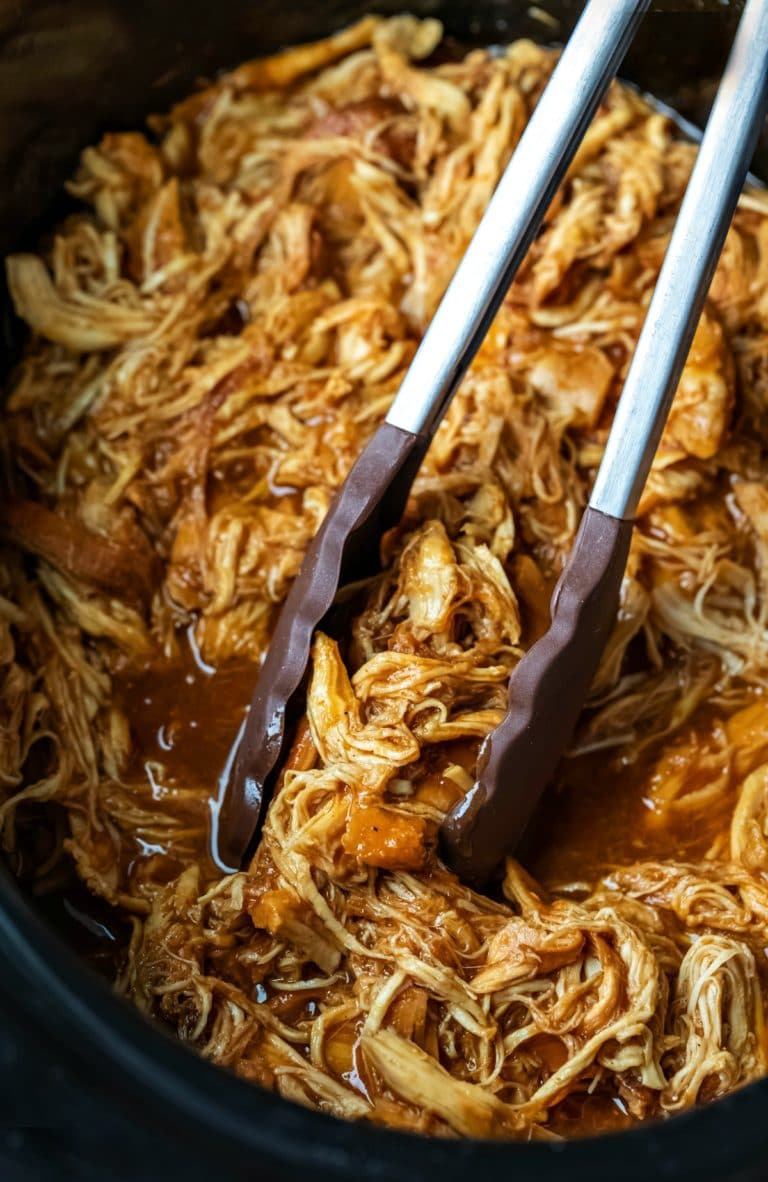 Crock Pot Brown Sugar Bourbon BBQ Chicken - I Heart Eating