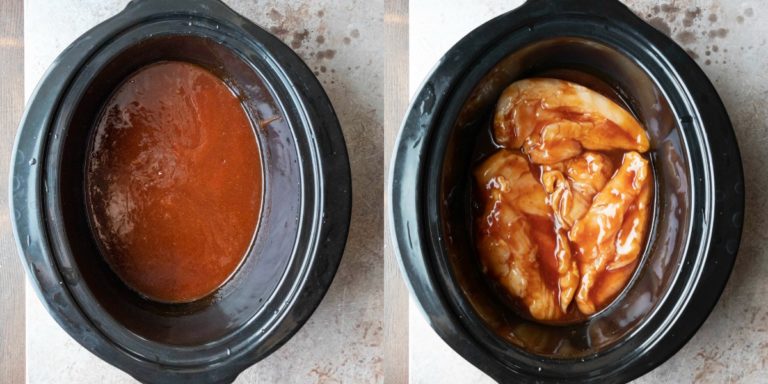 Crock Pot Brown Sugar Bourbon BBQ Chicken - I Heart Eating