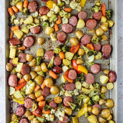 Sheet Pan Sausage and Veggies - I Heart Eating