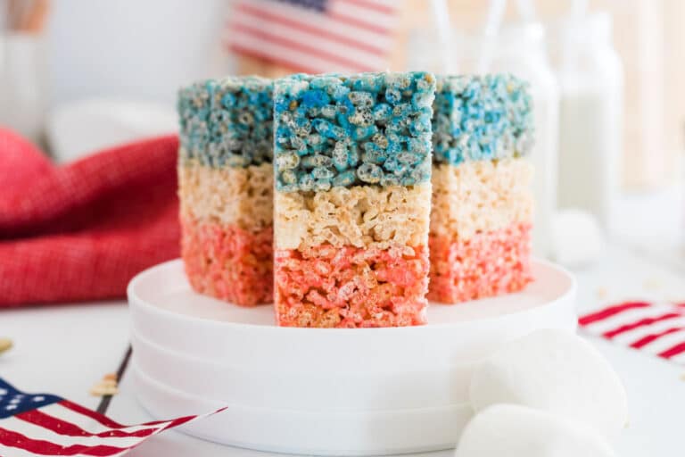 Red White and Blue Rice Krispies Treats - I Heart Eating