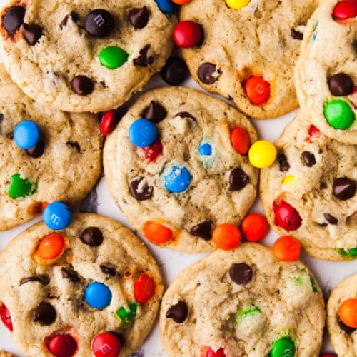 Soft and Chewy M&M Cookies - I Heart Eating