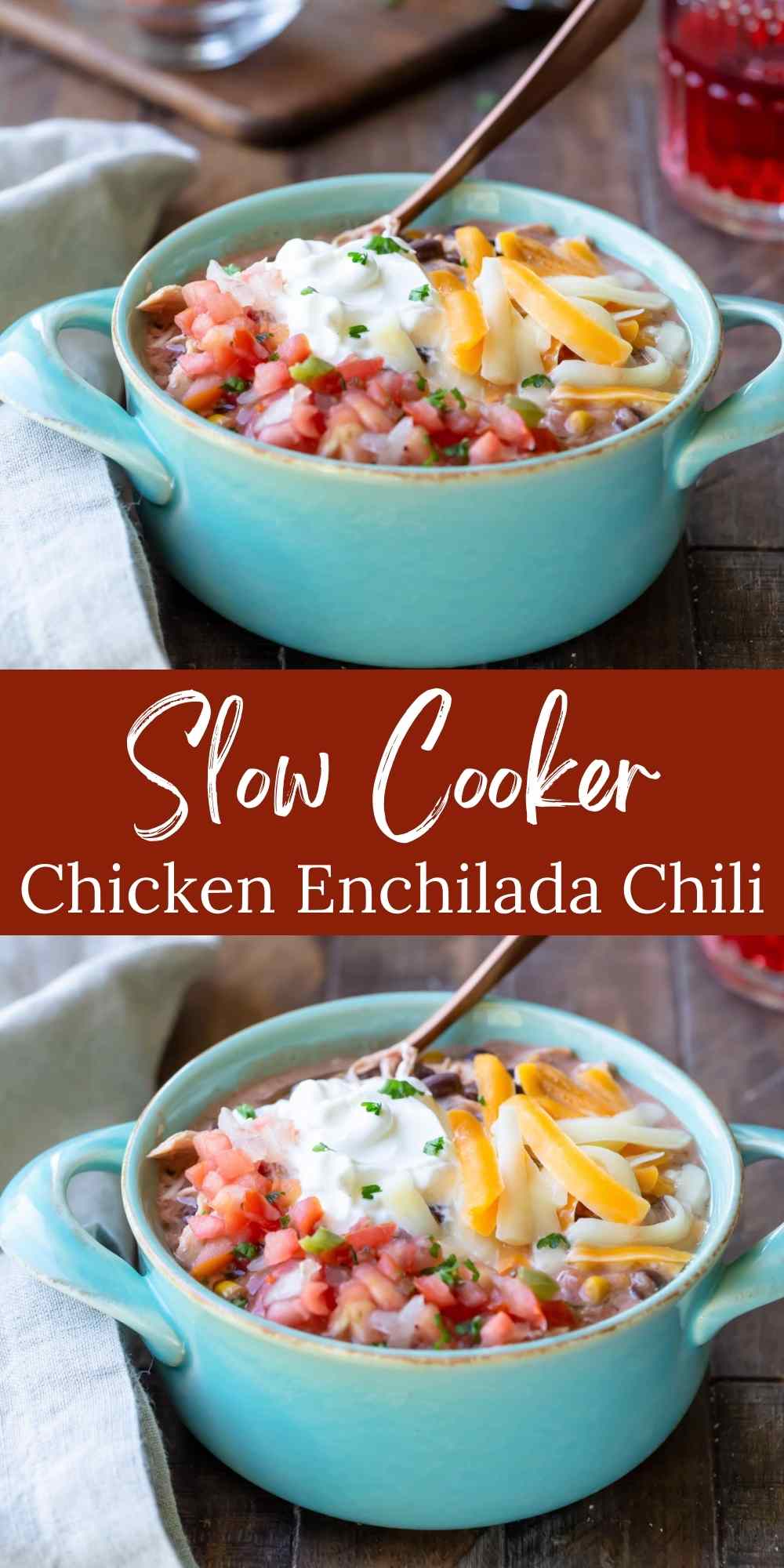 Slow Cooker Chicken Enchilada Chili - I Heart Eating