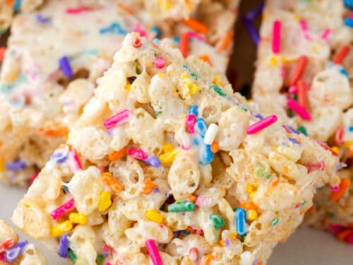 Funfetti Rice Krispies Treat Ice Cream Sandwich Pops - Sprinkles