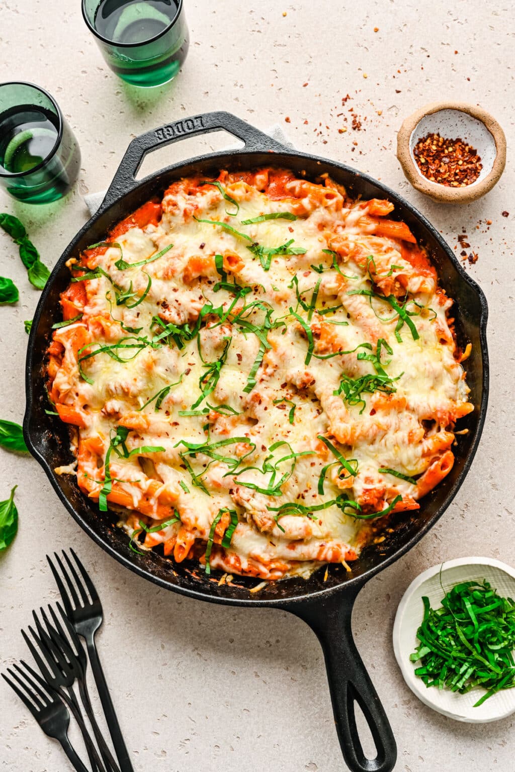 One-Skillet Baked Ziti - I Heart Eating