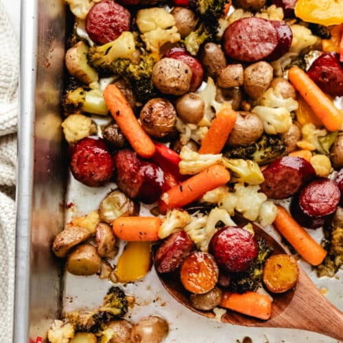 Sheet Pan Sausage and Veggies - Creme De La Crumb