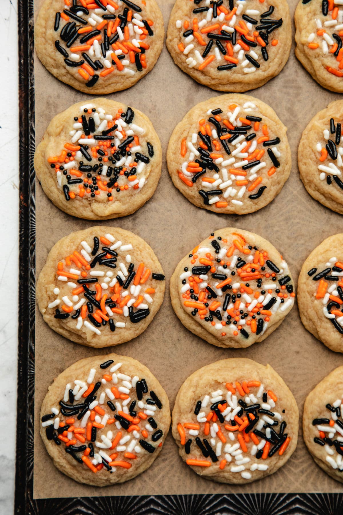 Halloween Sprinkle Cookies with Black Cocoa