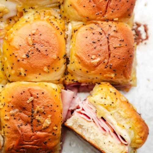 Baked Ham and Cheese Sliders - I Heart Eating